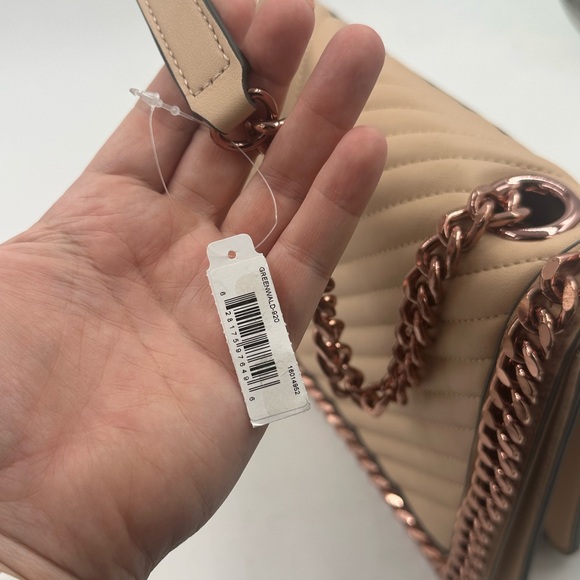 Aldo Greenwich Handbag pink quilted chevron pattern with rose gold chain NWT - Picture 7 of 12